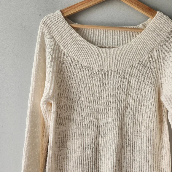 Lou & Grey Off White Knit Tunic Sweater Medium - Picture 3 of 8